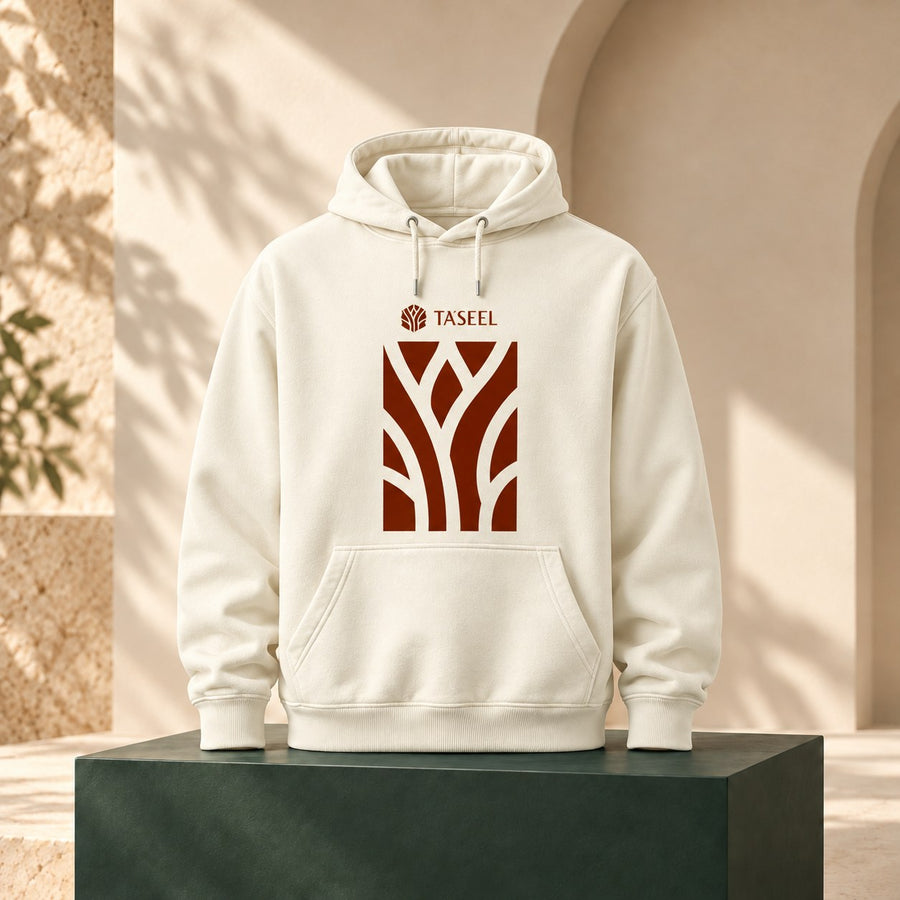 Lattice Hoodie in Natural / Cedar