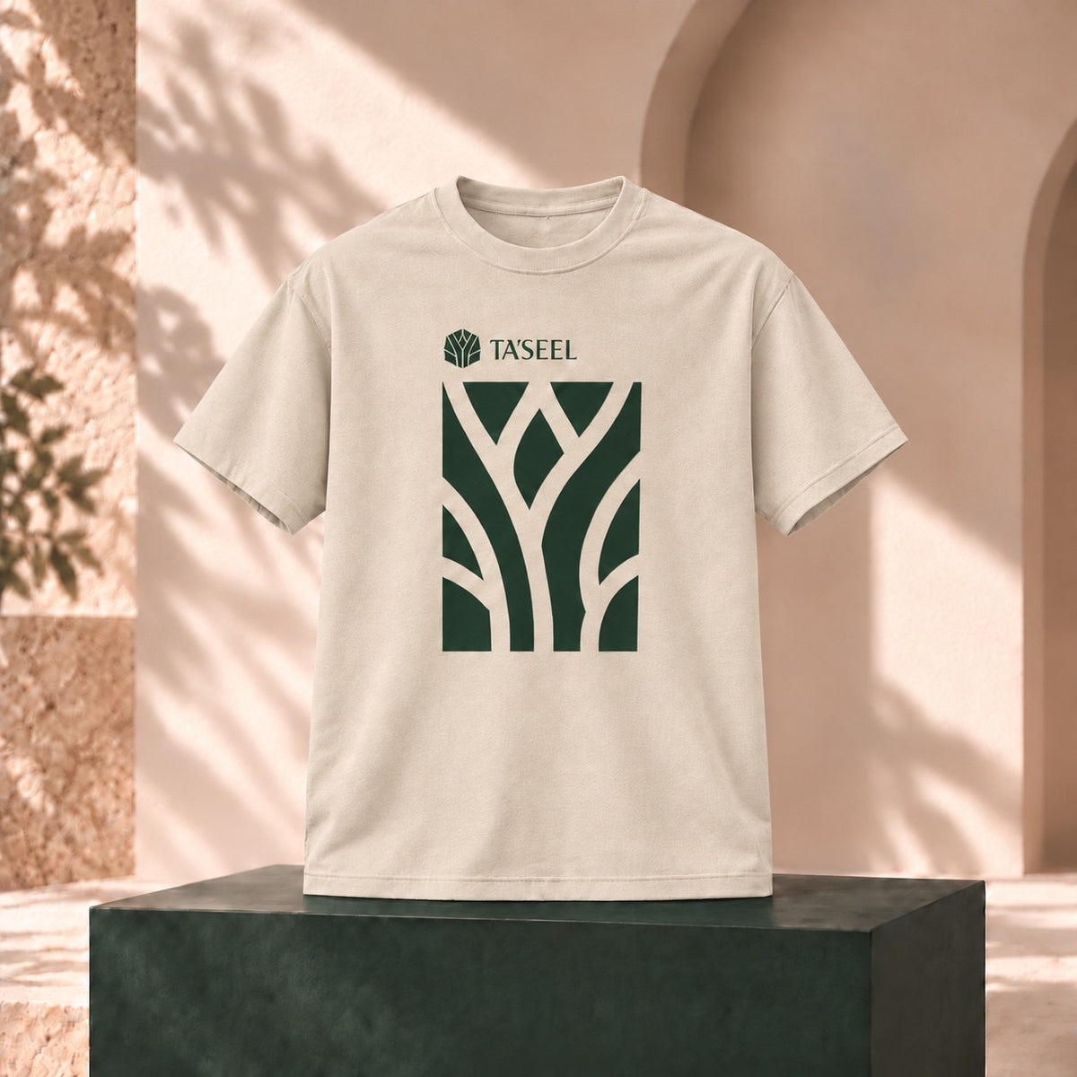 Lattice T-shirt in Sand