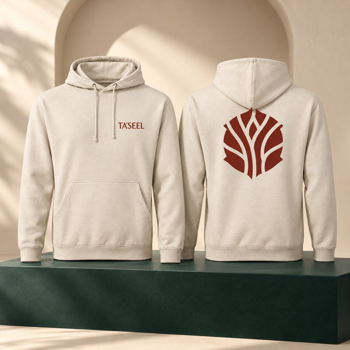 Signature Hoodie in Sand / Cedar
